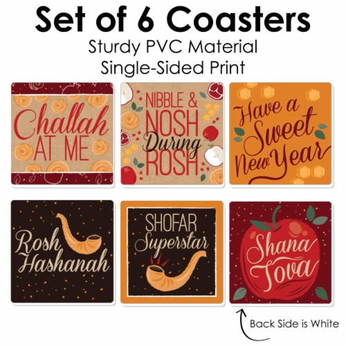 Big Dot of Happiness Rosh Hashanah - New Year Party Decorations - Drink Coasters - Set of 6 Perspective: bottom