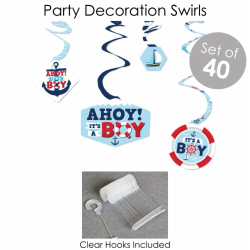 Big Dot of Happiness Ahoy It's a Boy - Nautical Party Supplies Banner Decor Kit Fundle Bundle Perspective: bottom