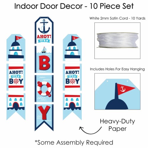 Big Dot of Happiness Ahoy It's a Boy - Hanging Vertical Paper Banners - Indoor Door Decor Perspective: bottom