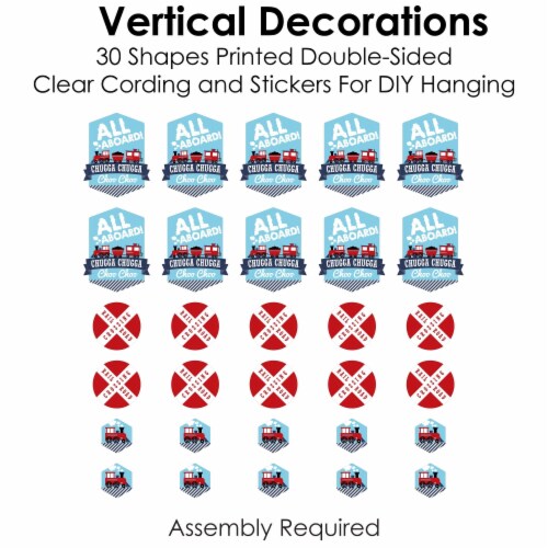 Big Dot of Happiness Railroad Party Crossing Train DIY Backdrop Hanging Vertical Decor 30 Pc Perspective: bottom
