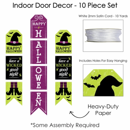 Big Dot of Happiness Happy Halloween - Hanging Vertical Banners - Witch Indoor Door Decor Perspective: bottom