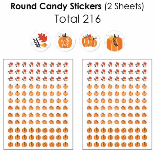 Big Dot of Happiness Fall Pumpkin Halloween Thanksgiving Party Candy Favor Sticker Kit 304 Pc Perspective: bottom