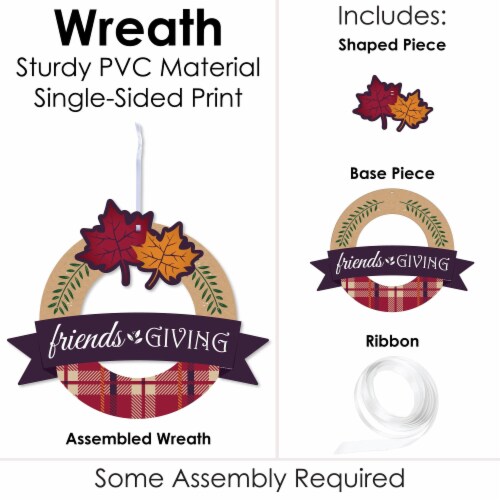 Big Dot of Happiness Friends Thanksgiving Feast - Friendsgiving Party Decor Front Door Wreath Perspective: bottom