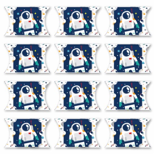Big Dot of Happiness Blast Off to Outer Space Favor Gift Boxes Party Large Pillow Boxes 12 Ct Perspective: bottom