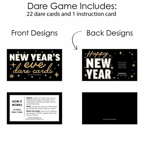 Big Dot of Happiness Hello New Year - NYE Party Game Scratch Off Dare Cards - 22 Count Perspective: bottom