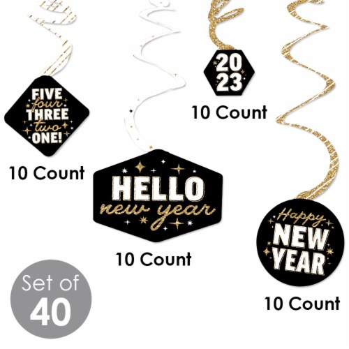 Big Dot of Happiness Hello New Year - 2023 NYE Party Hanging Decor - Party Decor Swirls 40 Ct Perspective: bottom