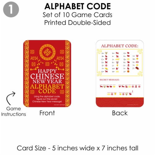 Big Dot of Happiness Chinese New Year 4 Lunar New Year Games - 10 Cards Each Gamerific Bundle Perspective: bottom