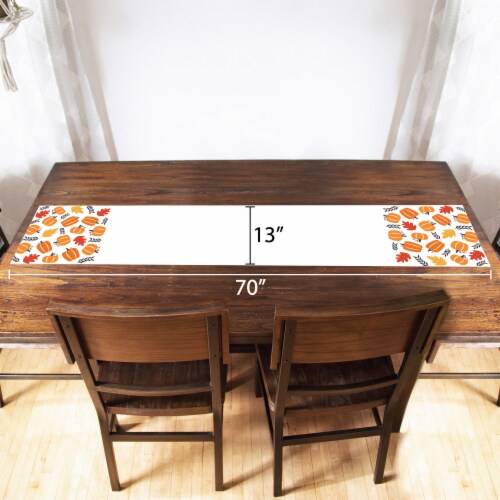 Big Dot of Happiness Fall Pumpkin Halloween or Thanksgiving Party Cloth Table Runner 13 x 70 Perspective: bottom