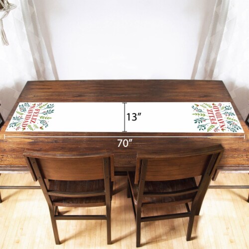 Big Dot of Happiness Feliz Navidad Holiday & Spanish Christmas Cloth Table Runner 13 x 70 in Perspective: bottom