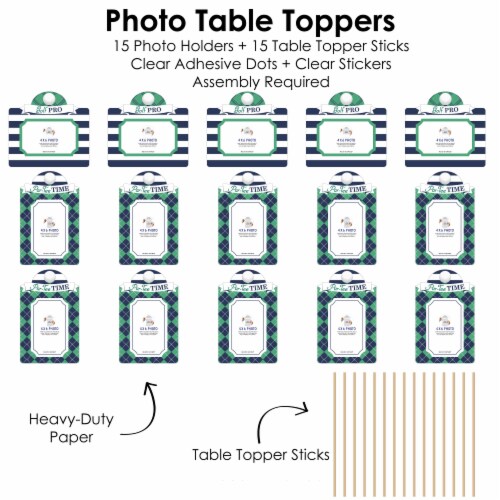 Big Dot of Happiness Par-Tee Time Golf Party - Picture Centerpiece Photo Table Toppers 15 Ct Perspective: bottom