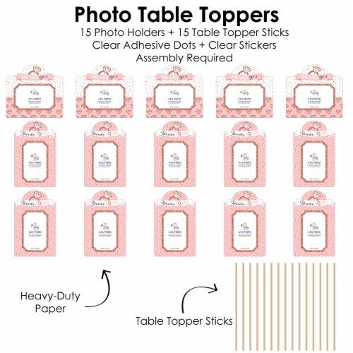 Big Dot of Happiness Bride Squad Rose Gold Bridal - Centerpiece Photo Table Toppers 15 Ct Perspective: bottom