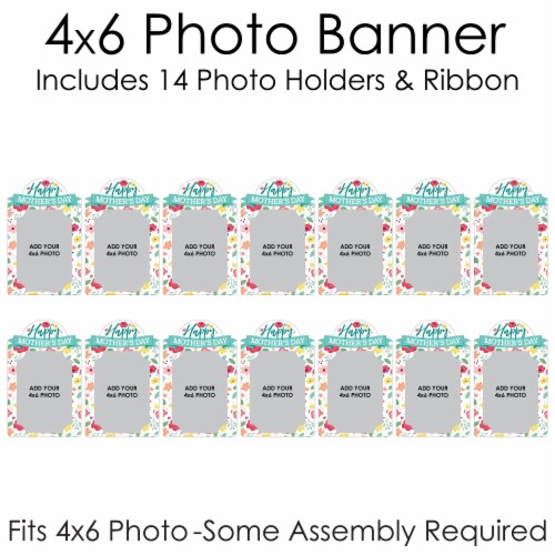 Big Dot of Happiness Colorful Floral Happy Mother's Day Decor - Picture Display Photo Banner Perspective: bottom