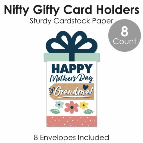 Big Dot of Happiness Grandma, Happy Mother's Day - Money & Gift Card Nifty Gifty Holders 8 Ct Perspective: bottom