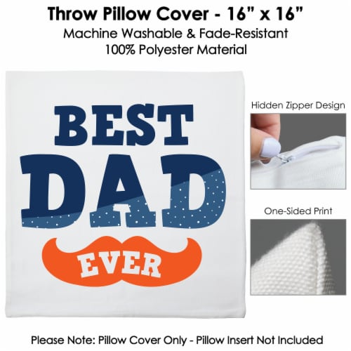 Big Dot of Happiness Happy Father's Day Love Dad Party Home Decor Throw Pillow Cover 16 x 16 Perspective: bottom