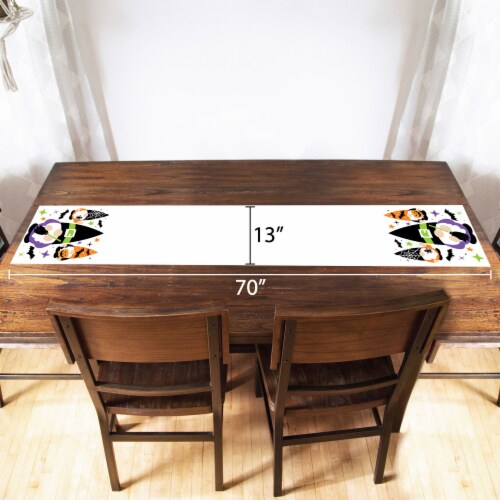 Big Dot of Happiness Halloween Gnomes Spooky Party Table Decor Cloth Table Runner 13 x 70 in Perspective: bottom