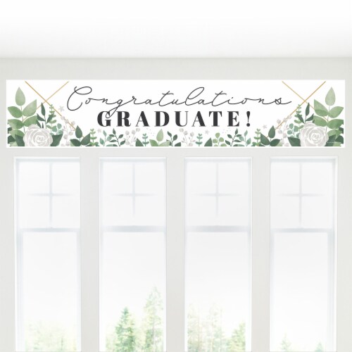 Big Dot of Happiness Boho Botanical Graduate - Greenery Graduation Decorations Party Banner Perspective: bottom