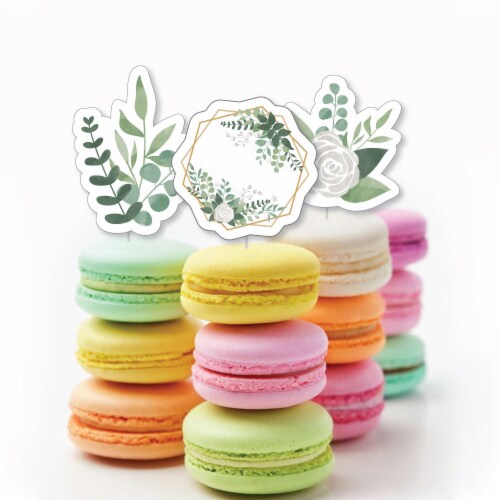 Big Dot of Happiness Boho Botanical Cupcake Toppers Greenery Party Clear Treat Picks Ct Perspective: bottom