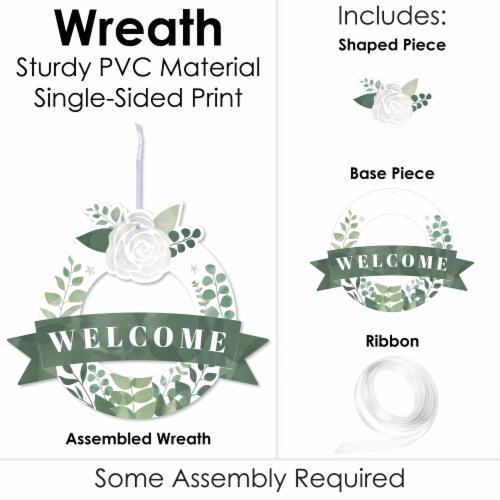 Big Dot of Happiness Boho Botanical - Outdoor Greenery Party Decor - Front Door Wreath Perspective: bottom