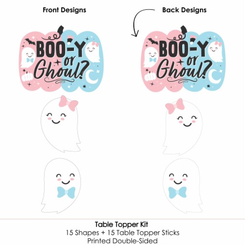 Big Dot of Happiness Boo-y or Ghoul - Halloween Gender Reveal Party - Table Toppers - 15 Ct Perspective: bottom