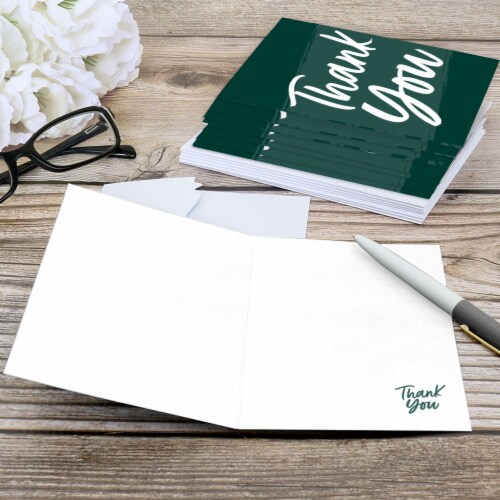 Big Dot of Happiness Emerald Elegantly Simple - Guest Party Favors Thank You Cards (8 count) Perspective: bottom