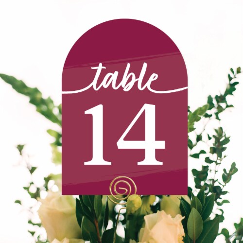 Big Dot of Happiness Burgundy Elegantly Simple Double-Sided 5 x 7 In Cards Table Numbers 1-20 Perspective: bottom