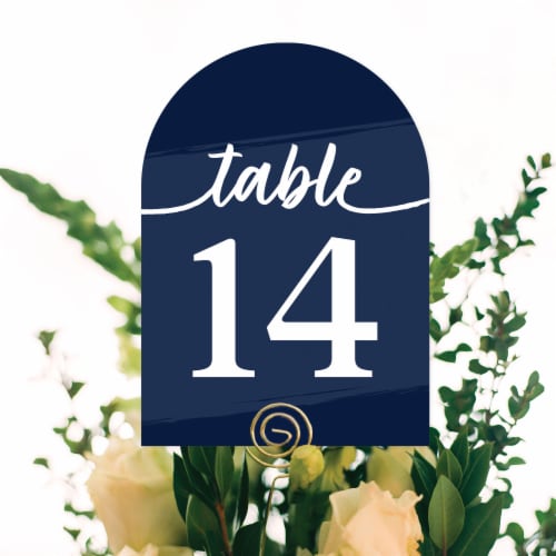 Big Dot of Happiness Navy Blue Elegantly Simple Double-Sided 5 x 7  Cards Table Numbers 1-20 Perspective: bottom