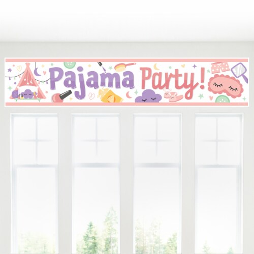 Big Dot of Happiness Pajama Slumber Party - Girls Birthday Party Decorations Party Banner Perspective: bottom
