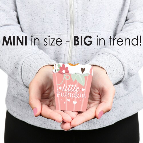 Big Dot of Happiness Girl Little Pumpkin - Birthday or Baby Shower Treat Candy Boxes - 12 Ct Perspective: bottom