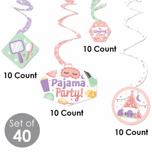 Big Dot of Happiness Pajama Slumber Party Girls Birthday Decor Decoration Swirls 40 Ct Perspective: bottom