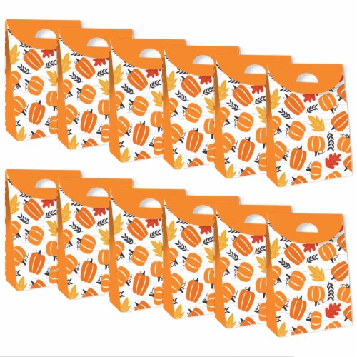 Big Dot of Happiness Fall Pumpkin Halloween or Thanksgiving Favor Box Party Goodie Bags 12 Ct Perspective: bottom