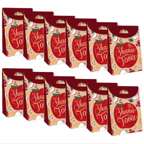 Big Dot of Happiness Rosh Hashanah - Jewish New Year Gift Favor Box - Party Goodie Bags 12 Ct Perspective: bottom