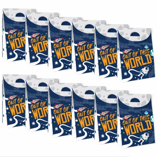 Big Dot of Happiness Blast Off to Outer Space Baby Shower & Birthday Party Goodie Boxes 12 Ct Perspective: bottom
