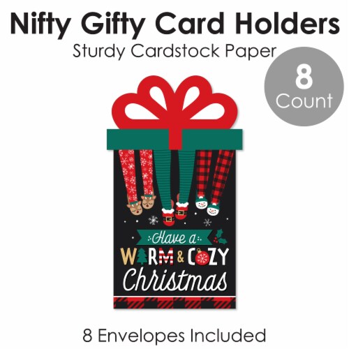 Big Dot of Happiness Christmas Pajamas Holiday Party Money and Nifty Gifty Card Holders 8 Ct Perspective: bottom
