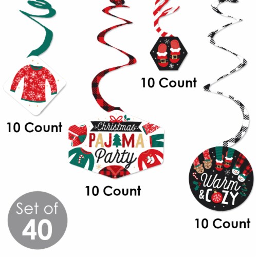 Big Dot of Happiness Christmas Pajamas Holiday Party Decor Party Decoration Swirls 40 Ct Perspective: bottom