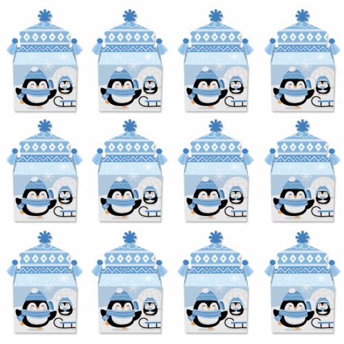 Big Dot of Happiness Winter Penguins Favor Holiday & Christmas Party Goodie Gable Boxes 12 Ct Perspective: bottom