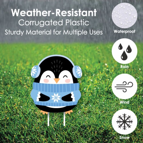 Big Dot of Happiness Winter Penguins Outdoor Holiday & Christmas Party Yard Decorations 10 Pc Perspective: bottom