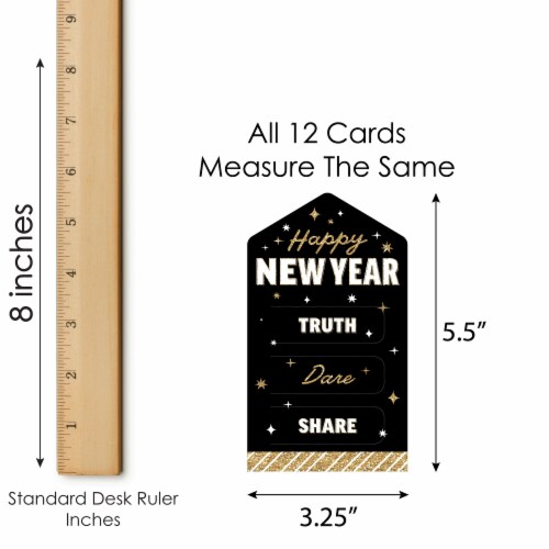 Big Dot of Happiness Hello New Year NYE Party Game Cards Truth, Dare, Share Pull Tabs 12 Ct Perspective: bottom