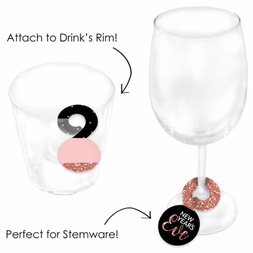 Big Dot of Happiness Rose Gold Happy New Year NYE Party Beverage Drink Tags 24 Ct Perspective: bottom