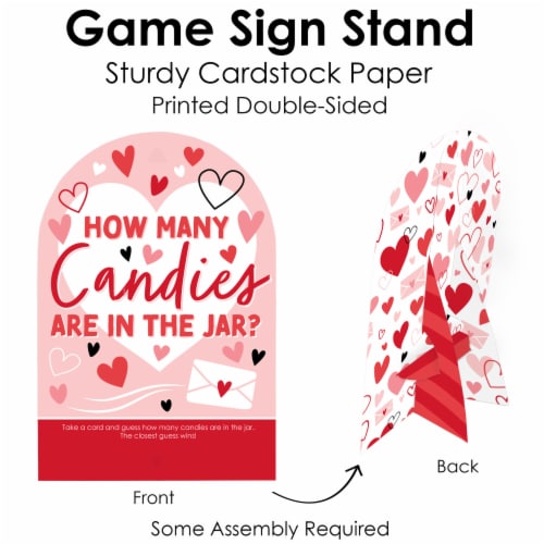Big Dot of Happiness Happy Valentine’s Day How Many Hearts Party Game Candy Guessing Game Perspective: bottom