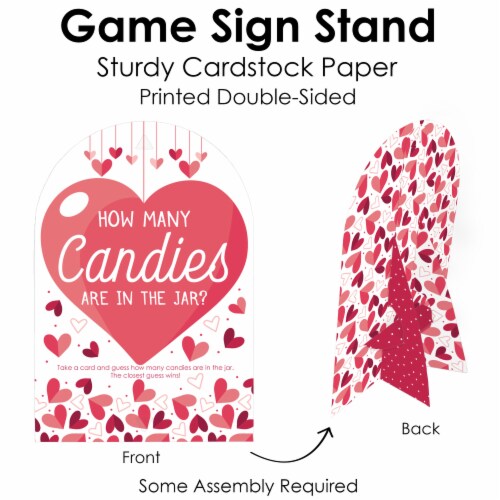 Big Dot of Happiness Happy Galentine's Day - How Many Candies Valentine's Candy Guessing Game Perspective: bottom