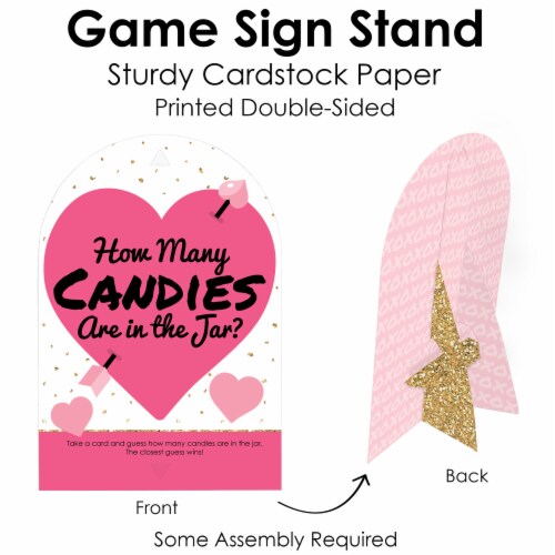 Big Dot of Happiness Be My Galentine - How Many Candies Valentine's Party Candy Guessing Game Perspective: bottom
