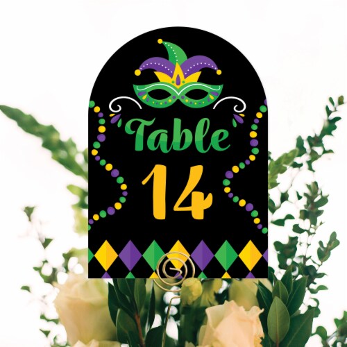 Big Dot of Happiness Colorful Mardi Gras Mask Masquerade Party 5 x 7  Table Numbers 1-20 Perspective: bottom