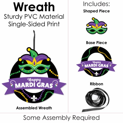 mardi gras mask wreath