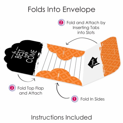 Big Dot of Happiness Orange Grad Best is Yet to Come Fill-In Cards Fold Send Invitations 8 Ct Perspective: bottom
