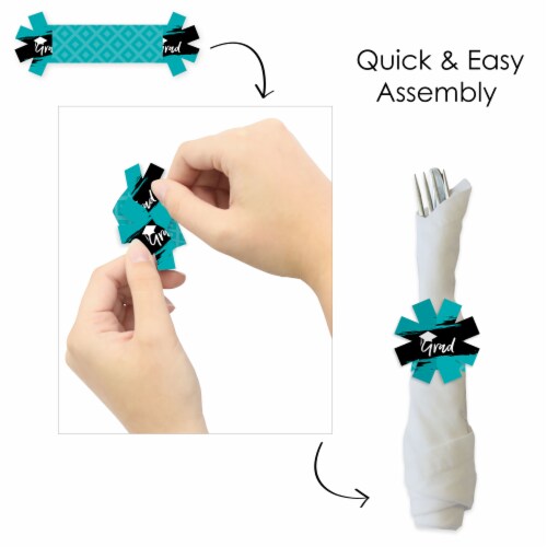 Big Dot of Happiness Teal Grad Best is Yet to Come Graduation Party Paper Napkin Rings 24 Ct 24 Count Fry s Food Stores