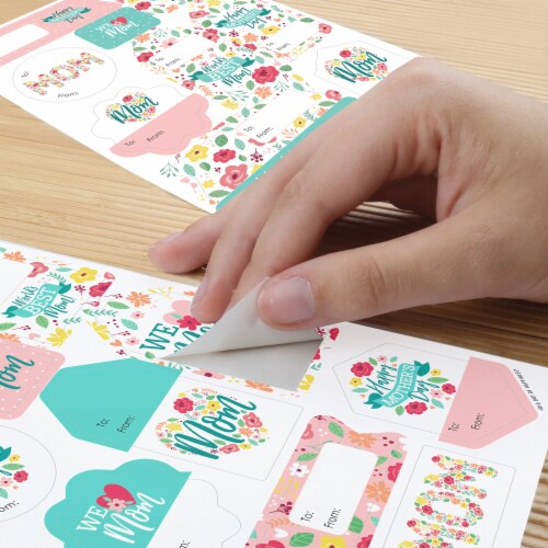 Big Dot of Happiness Colorful Floral Happy Mother's Day To From Stickers 12 Ct 120 Stickers Perspective: bottom