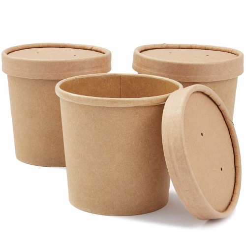 50 Pack 12 oz Disposable Soup Containers with Lids, Take Out Cups for