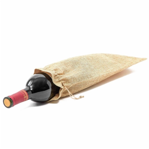 Natural Jute Burlap Wine Gift Bags with Drawstring 13 Inches 24 Pack Pack Smith s Food and Drug