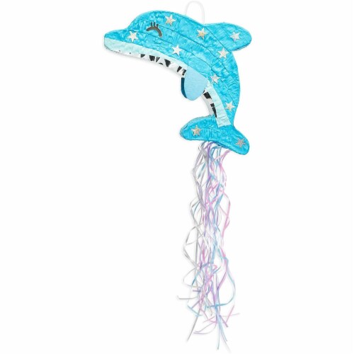 Pull Pinata for Birthday Party, Small Dolphin (13 x 16.5 x 3 In), PACK -  Fred Meyer