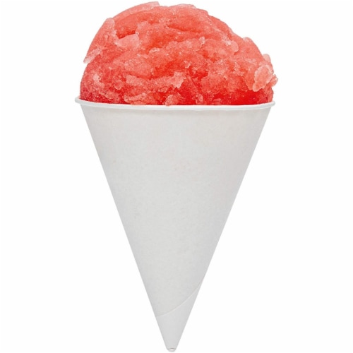 White Paper Cups for Slushies, Shaved Ice, Water, Snow Cones